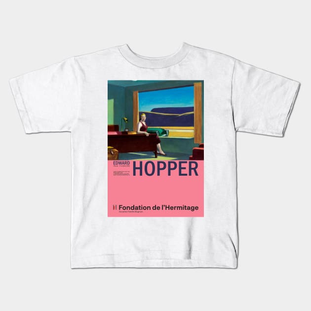 Edward Hopper - Western Motel - Minimalist Exhibition Art Poster Kids T-Shirt by notalizard